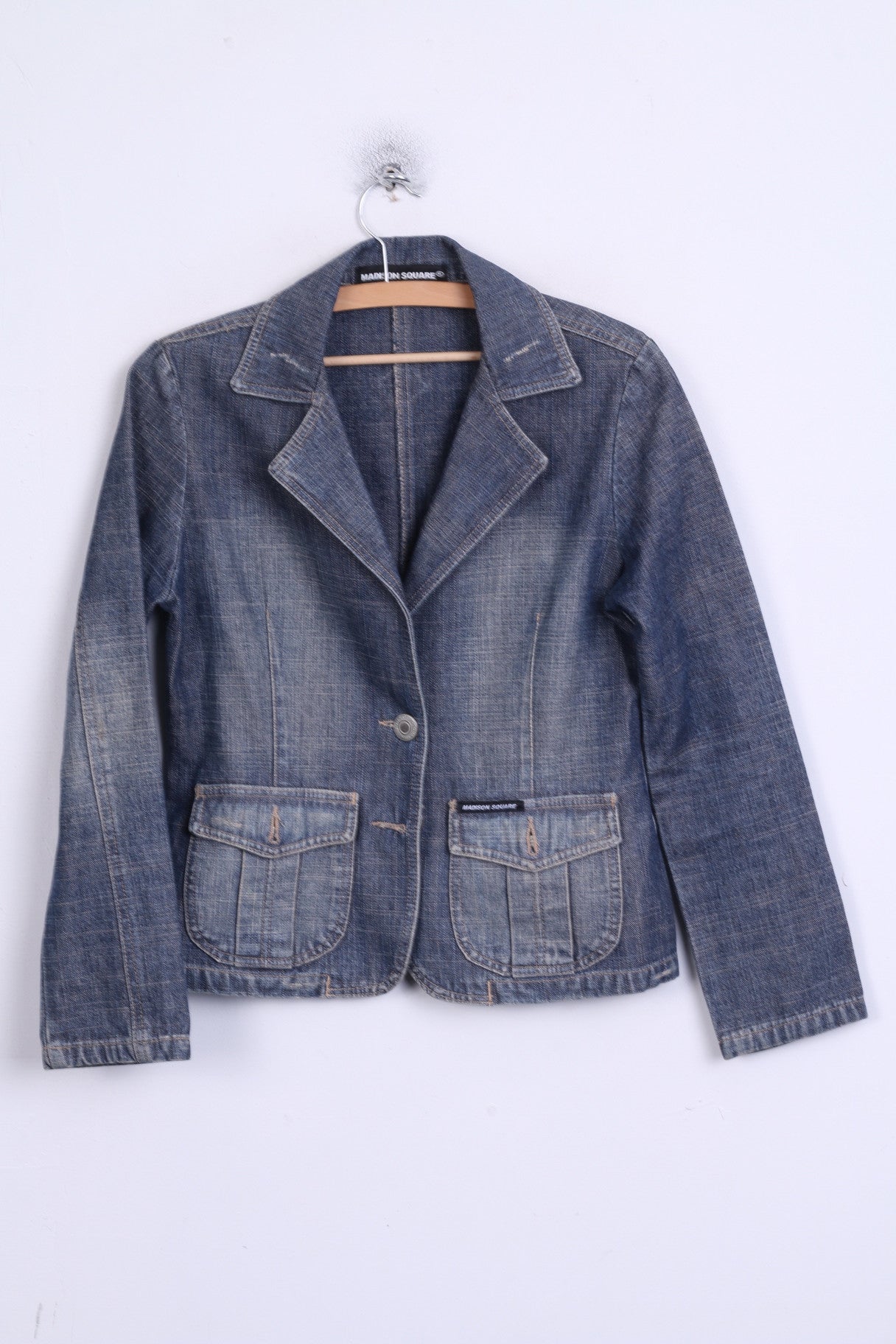 MADISON SQUARE Girls M Jacket Blazer Cotton Single Breasted Denim Jeans