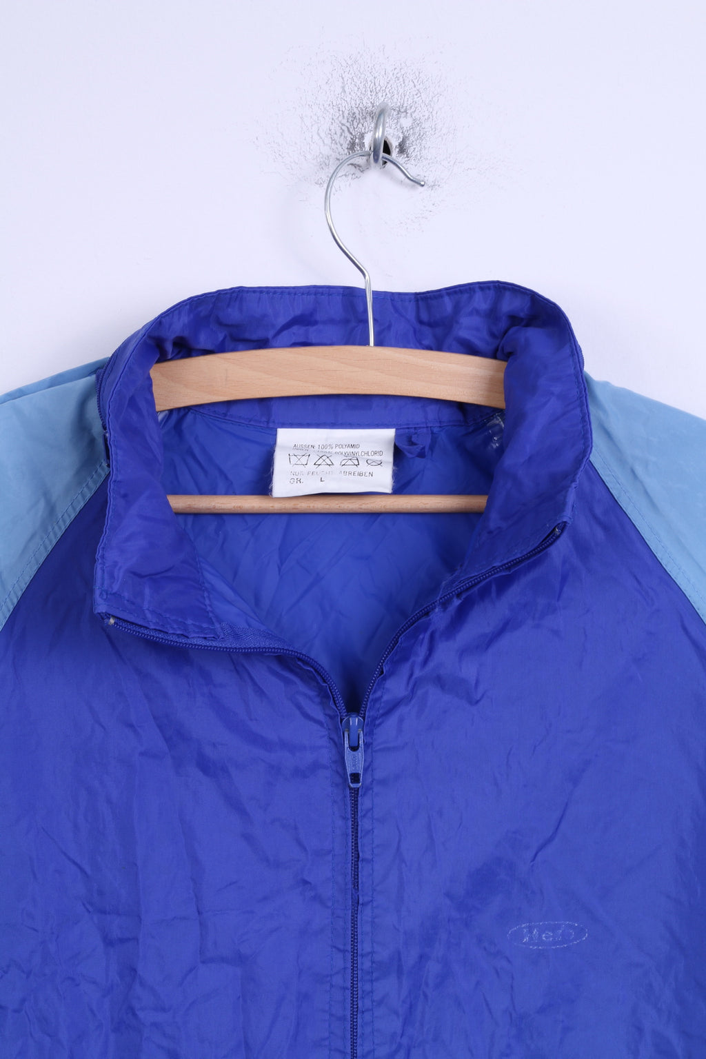 Hedo Veste de pluie L pour homme en nylon bleu imperméable avec capuche cachée et haut léger