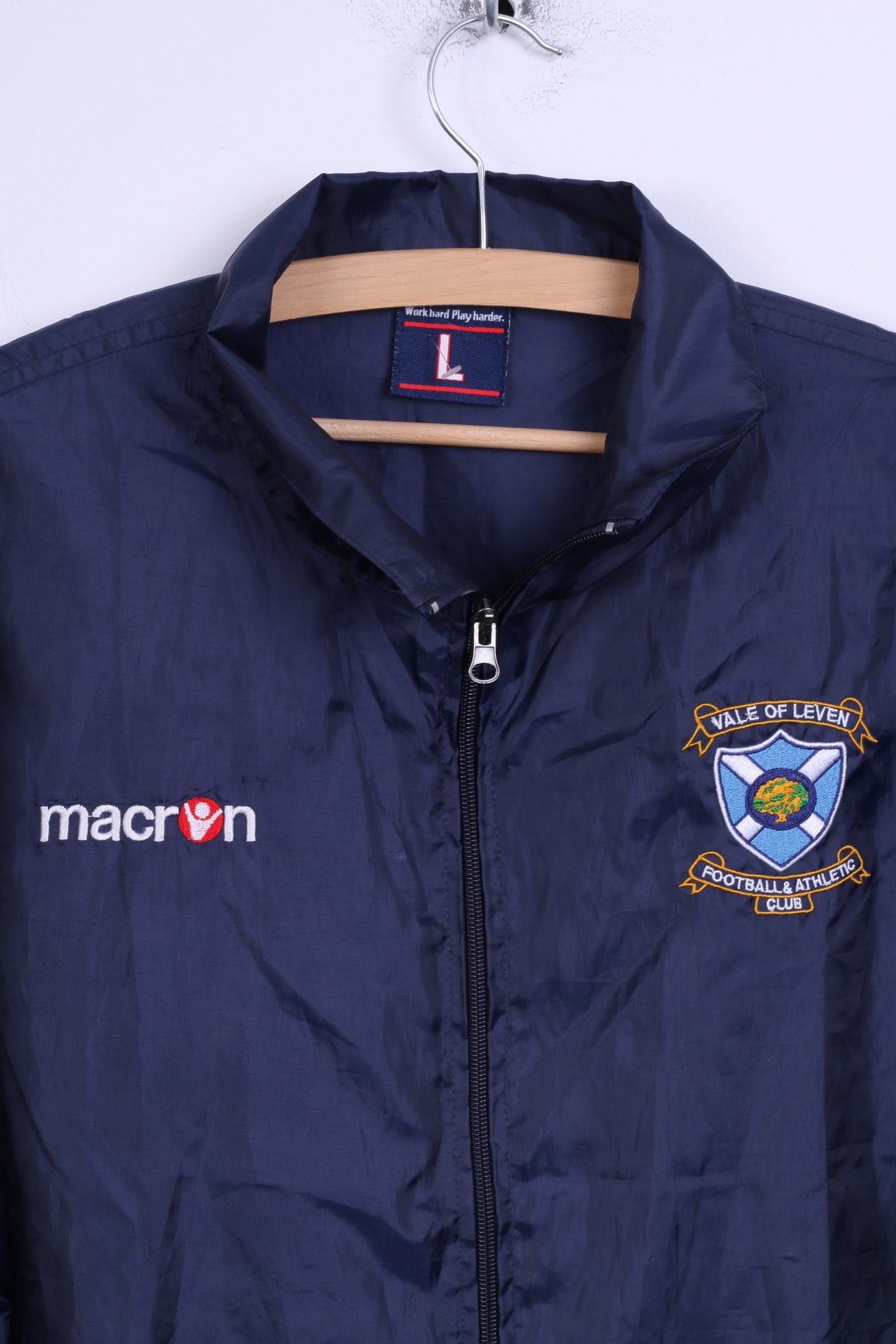Macron Mens L Jacket Vale of Leven Football Club Navy Lightweight Top