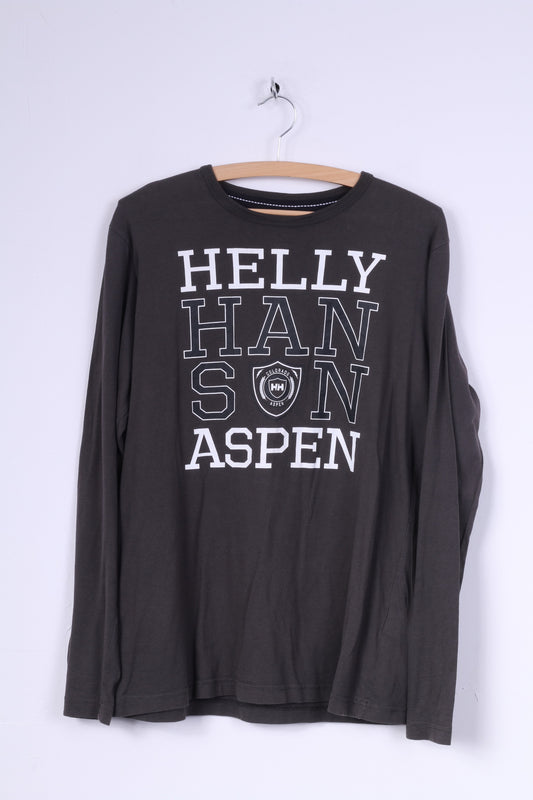 Helly Hansen Womens 16 L Shirt Grey Aspen Crew Neck Cotton Long Sleeve