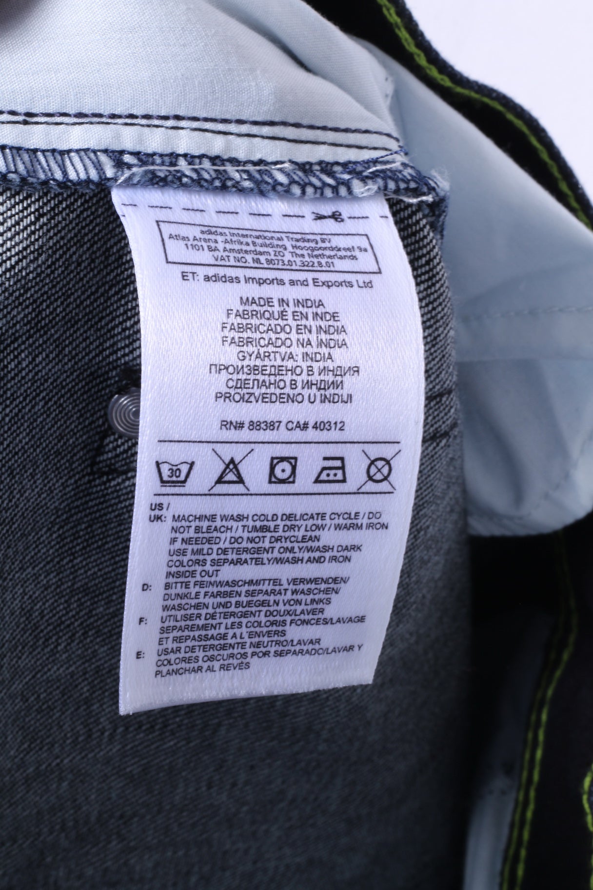 Adidas NEO Drop Crotch Pantalon en jean W30 L32 pour homme Pantalon en coton bleu marine