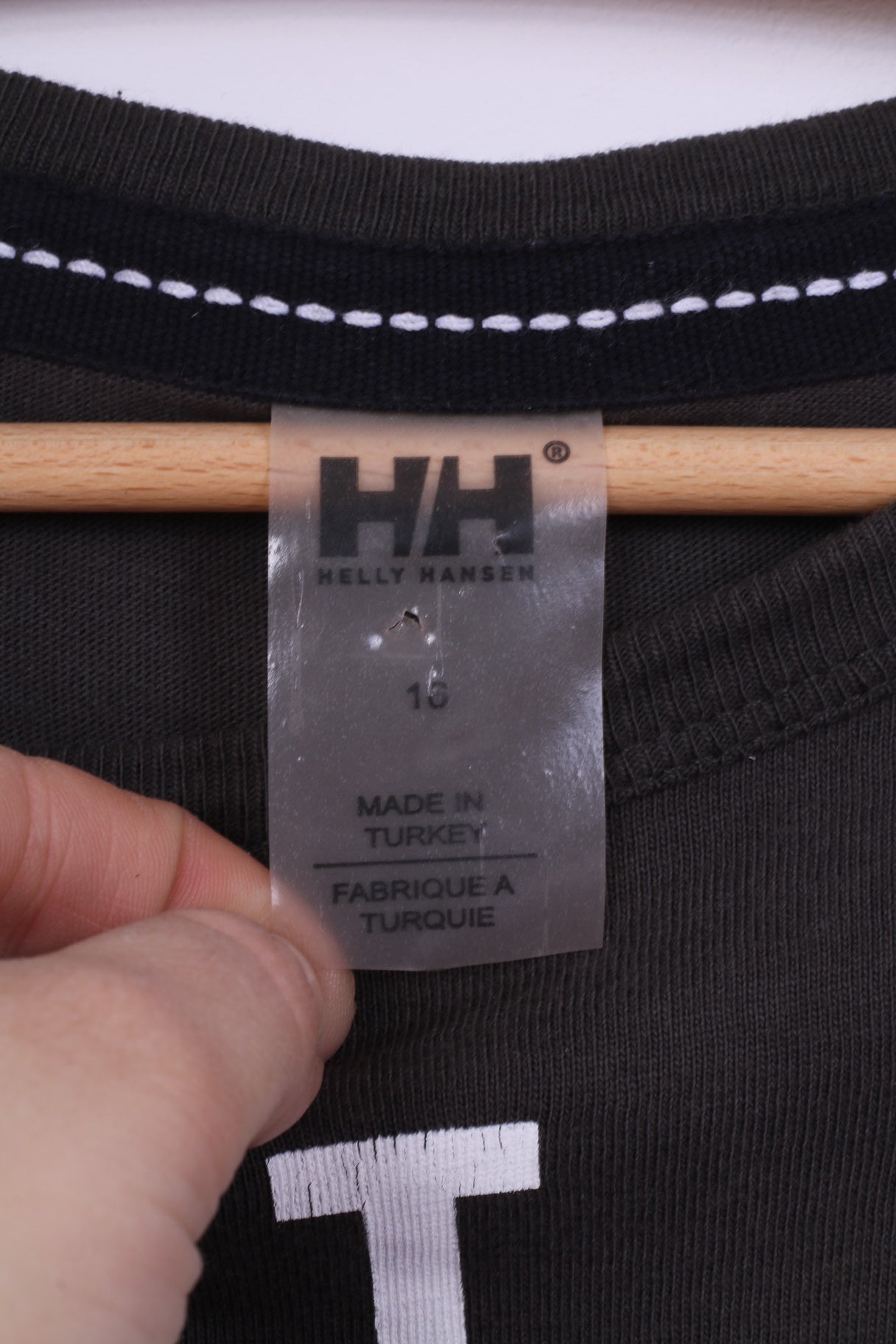 Helly Hansen Womens 16 L Shirt Grey Aspen Crew Neck Cotton Long Sleeve