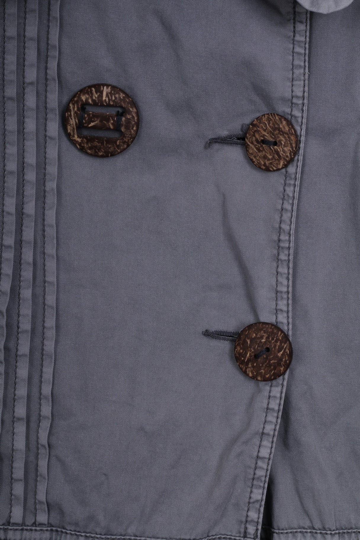 Object Womens M Lightweight Jacket Grey Single Breasted Cotton