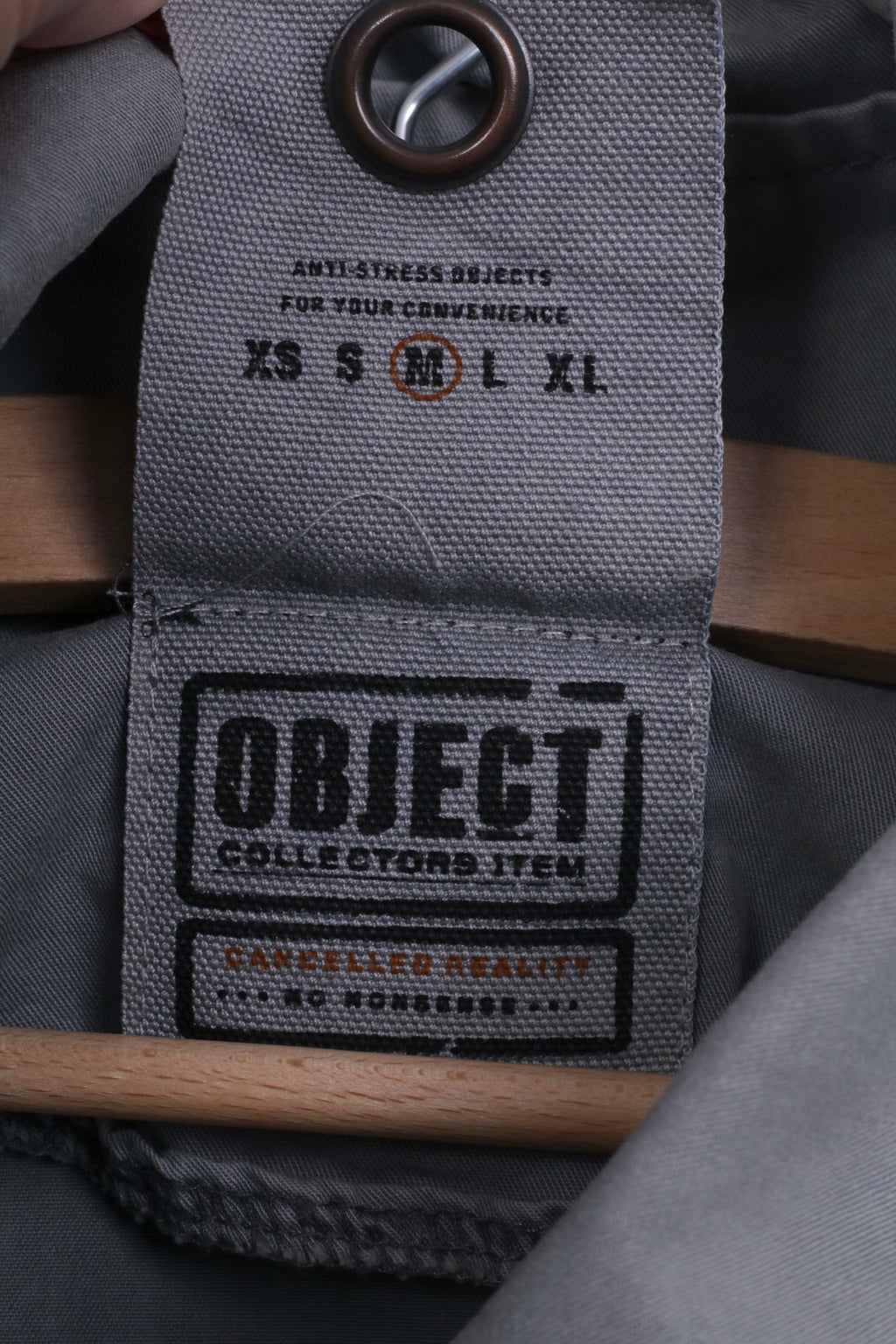 Object Womens M Lightweight Jacket Grey Single Breasted Cotton