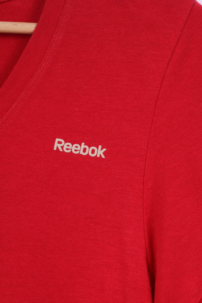 Reebok Femme M Shirt Fitness First Rouge Col V Manches Courtes Été