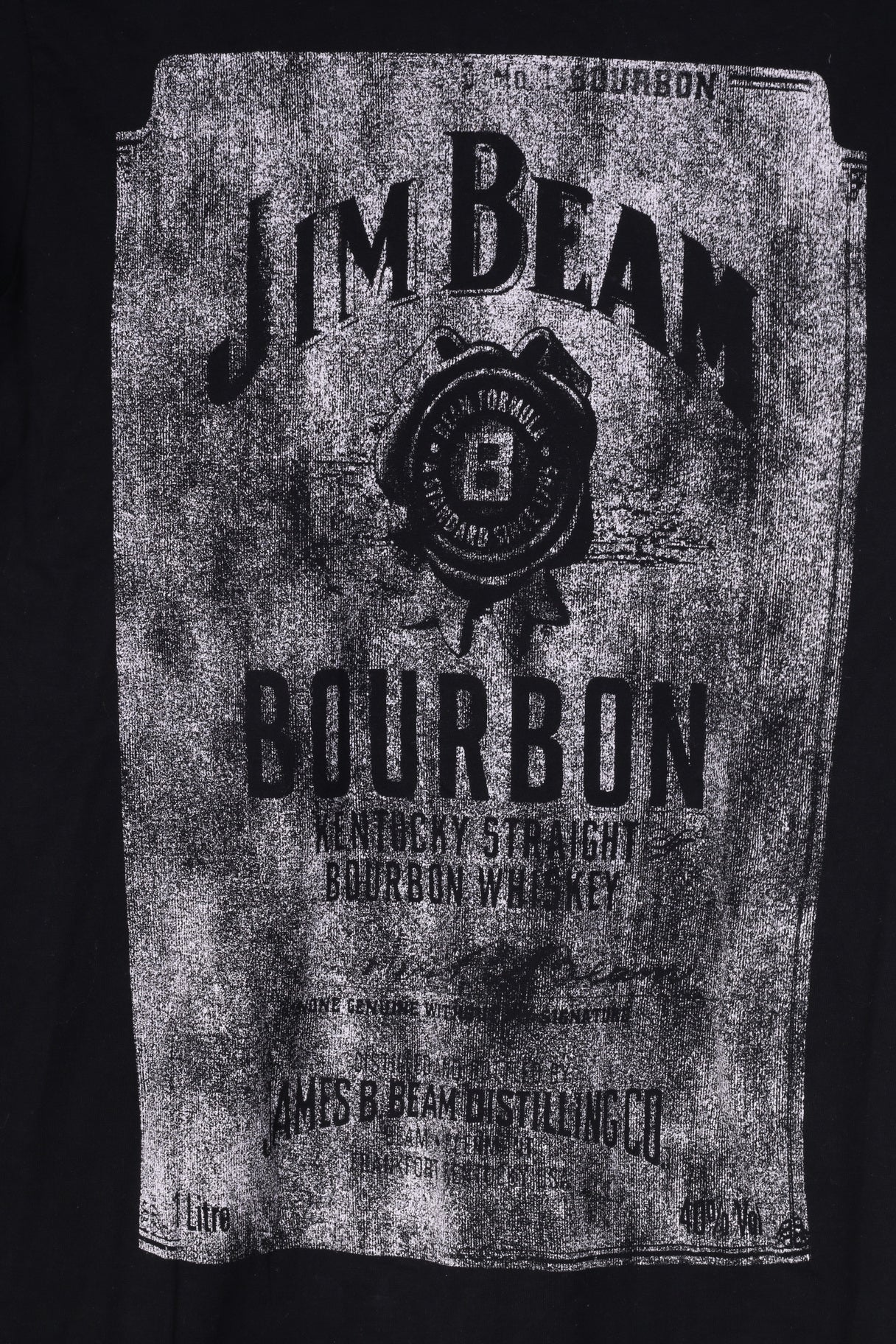 Cedar Wood State Jim Beam Femmes L Chemise Noir Coton Graphique Bourbon Top 