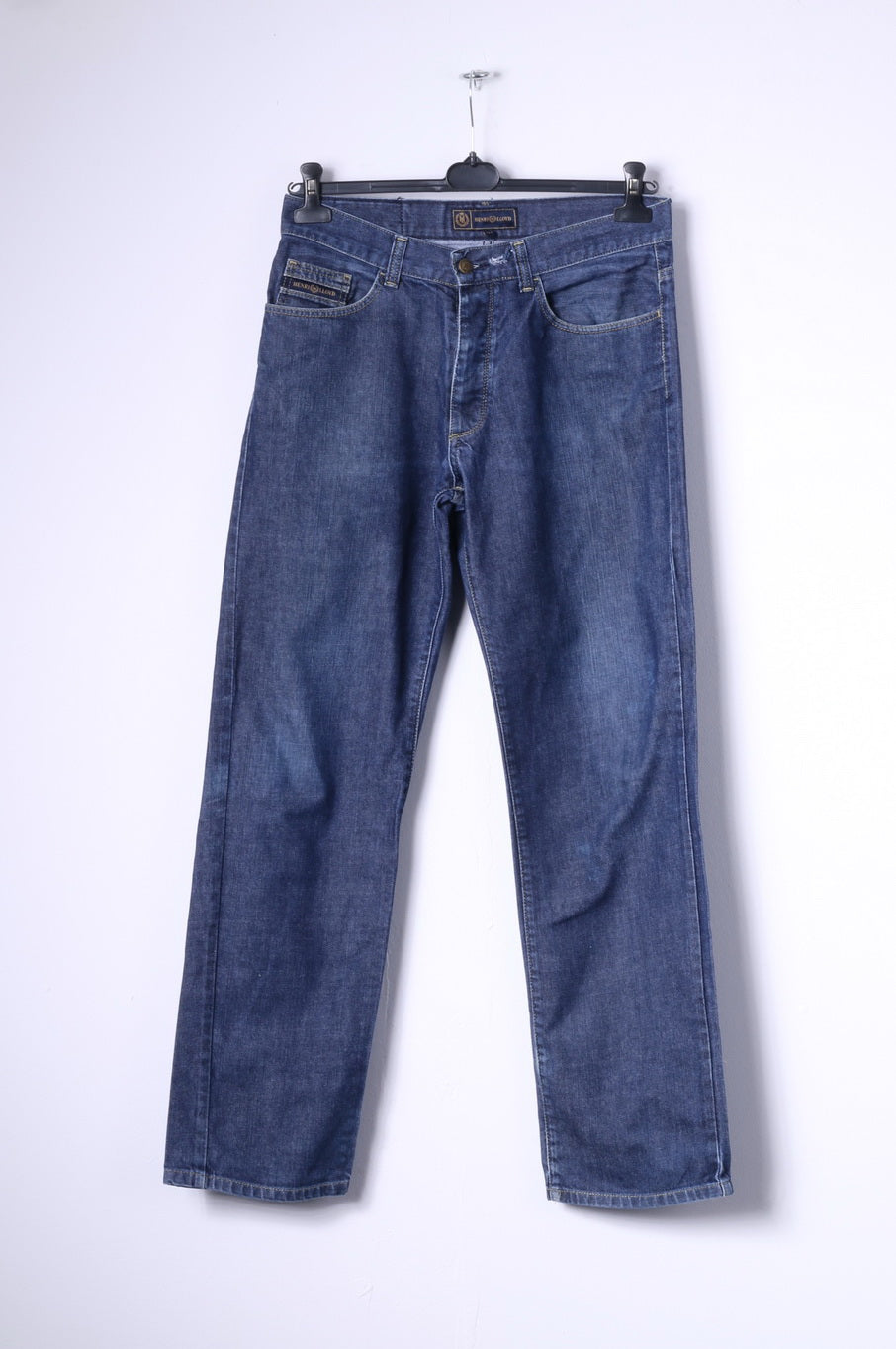 Henri Lloyd Mens 32 Jeans Trousers Navy Cotton Classic Straight Leg Denim Pants