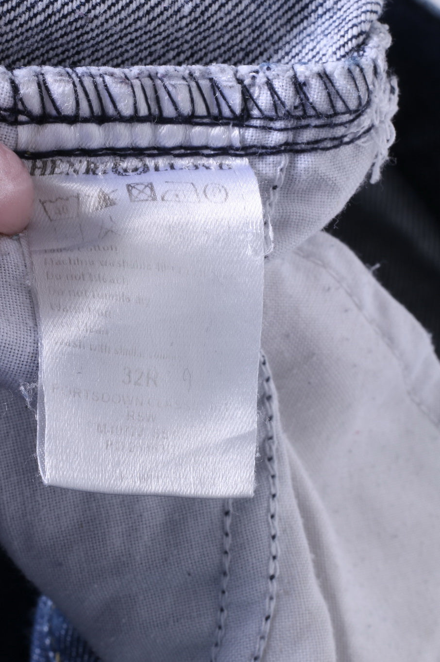 Pantaloni jeans Henri Lloyd 32 da uomo Pantaloni classici in denim a gamba dritta in cotone blu scuro