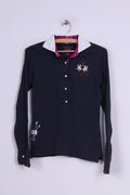 La Martina Polo M Femme Manches Longues Coton Navy Society Col Blanc 