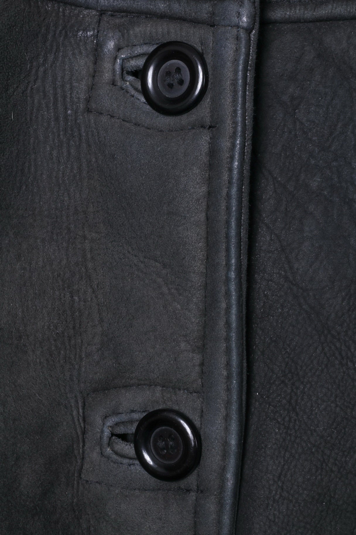 MADDOX Femme 38 M Veste Vert Foncé Vintage Boutonné Cuir Manteau Chaud