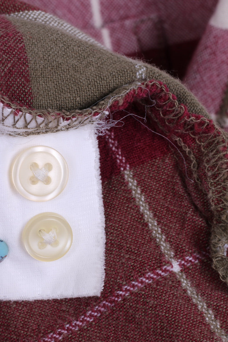 Ms Lee Womens XL Casual Shirt Checkered Cotton Long Sleeve