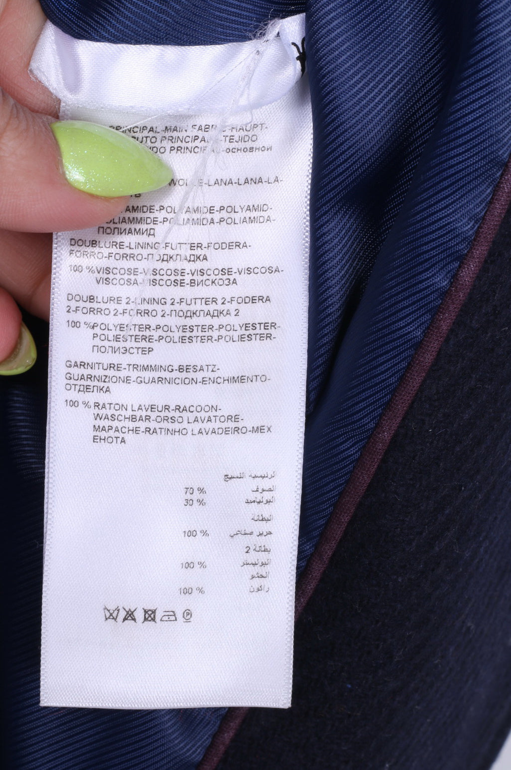 Kookai Veste Femme 40 M Laine Marine Fermeture Éclair Complète