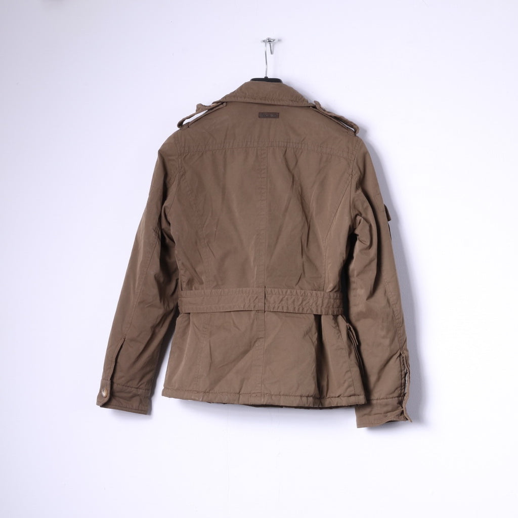 Marlboro Classics Women 44 S/M Jacket Green Cotton Padded Double Breasted Belted Top