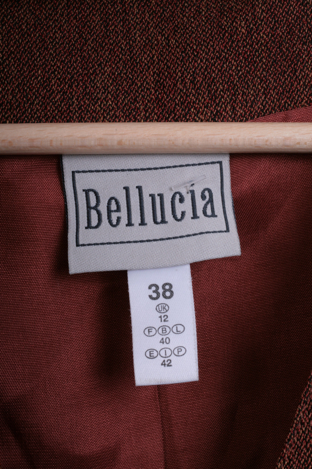 Bellucia Womens M Blazer Burned Orange Top Suit Retro Single Breasted - RetrospectClothes