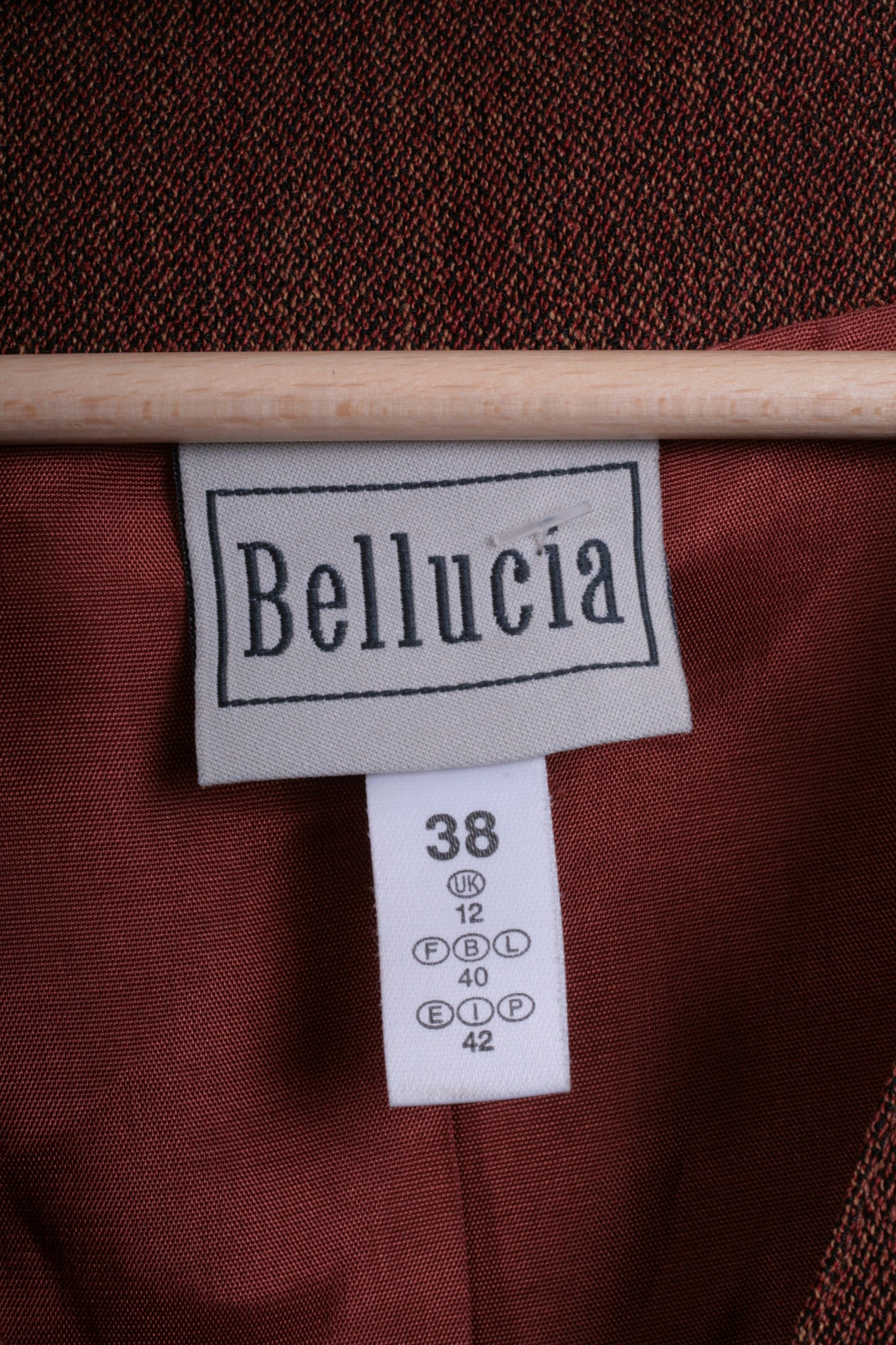 Bellucia Womens M Blazer Burned Orange Top Suit Retro Single Breasted - RetrospectClothes