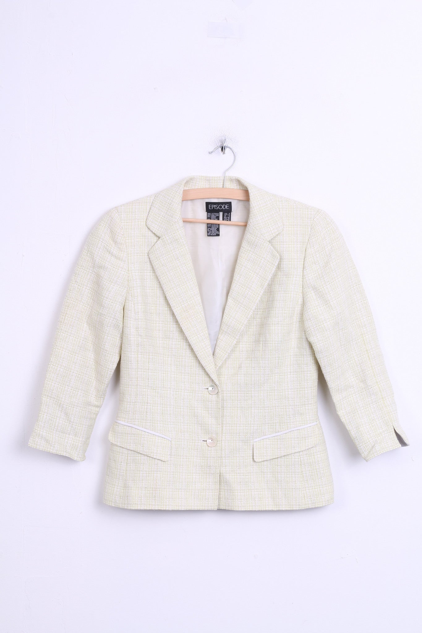 Episode Womens 8 M Set Blazer and Dress Light Green Wool - RetrospectClothes