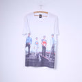 The Who Mens L T-Shirt Crew Neck Graphic Cotton White Top Rock Band