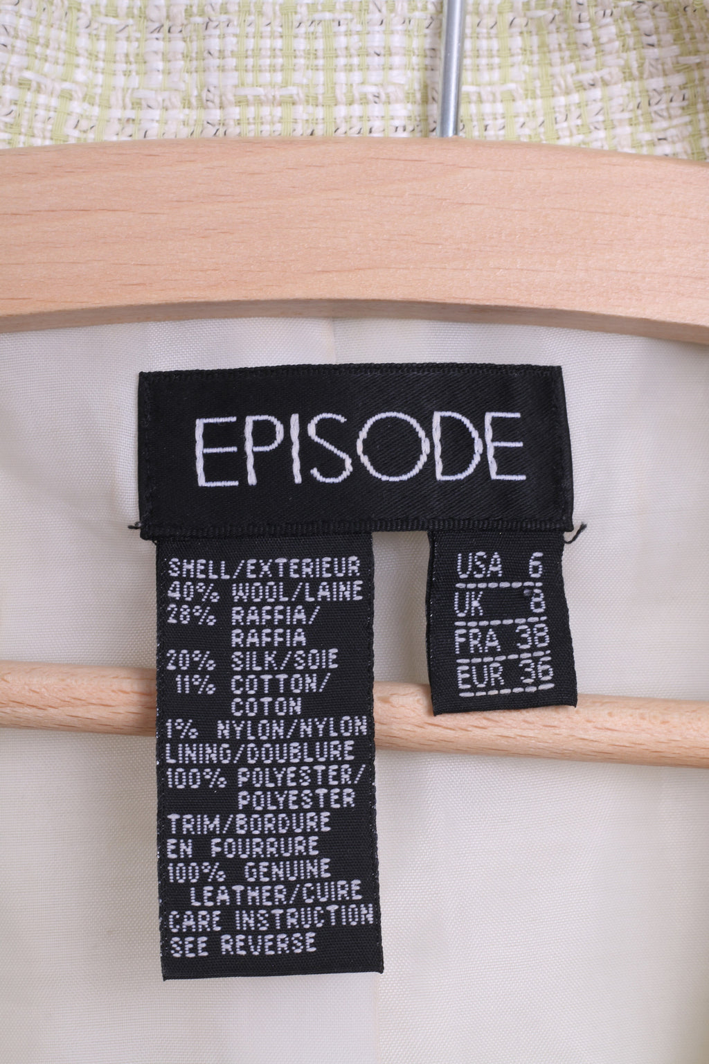 Episode Womens 8 M Set Blazer and Dress Light Green Wool - RetrospectClothes