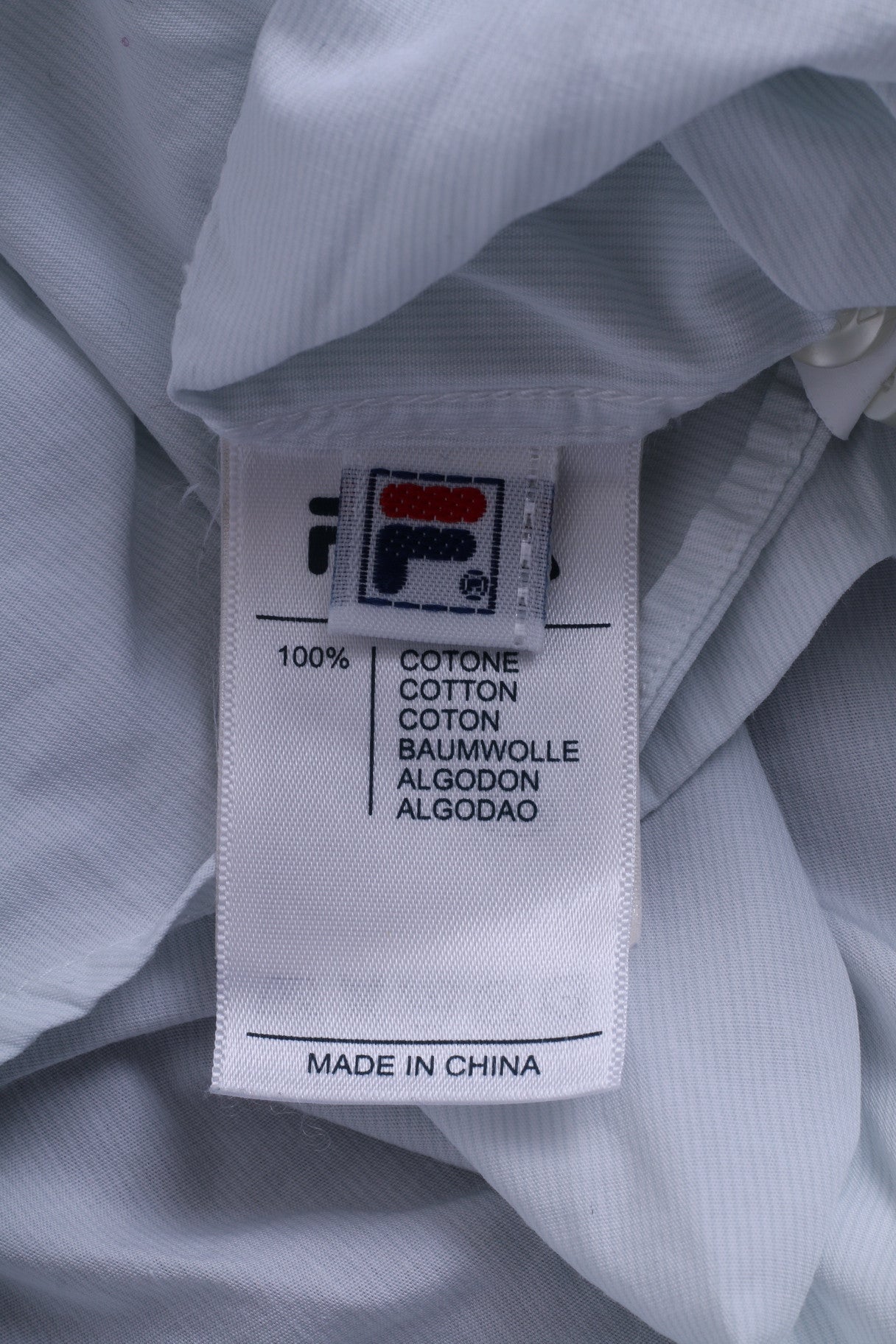 FILA Camicia casual da uomo M a maniche lunghe con colletto button down