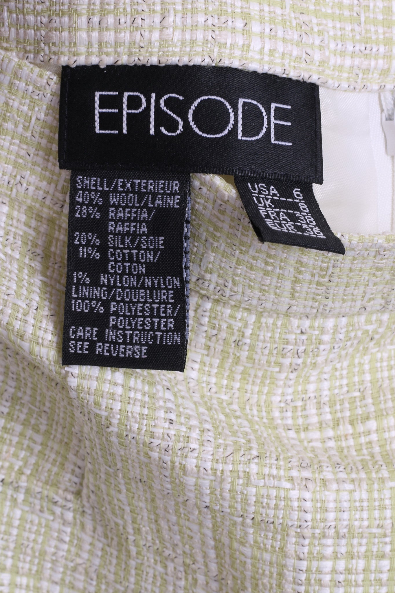 Episode Womens 8 M Set Blazer and Dress Light Green Wool - RetrospectClothes
