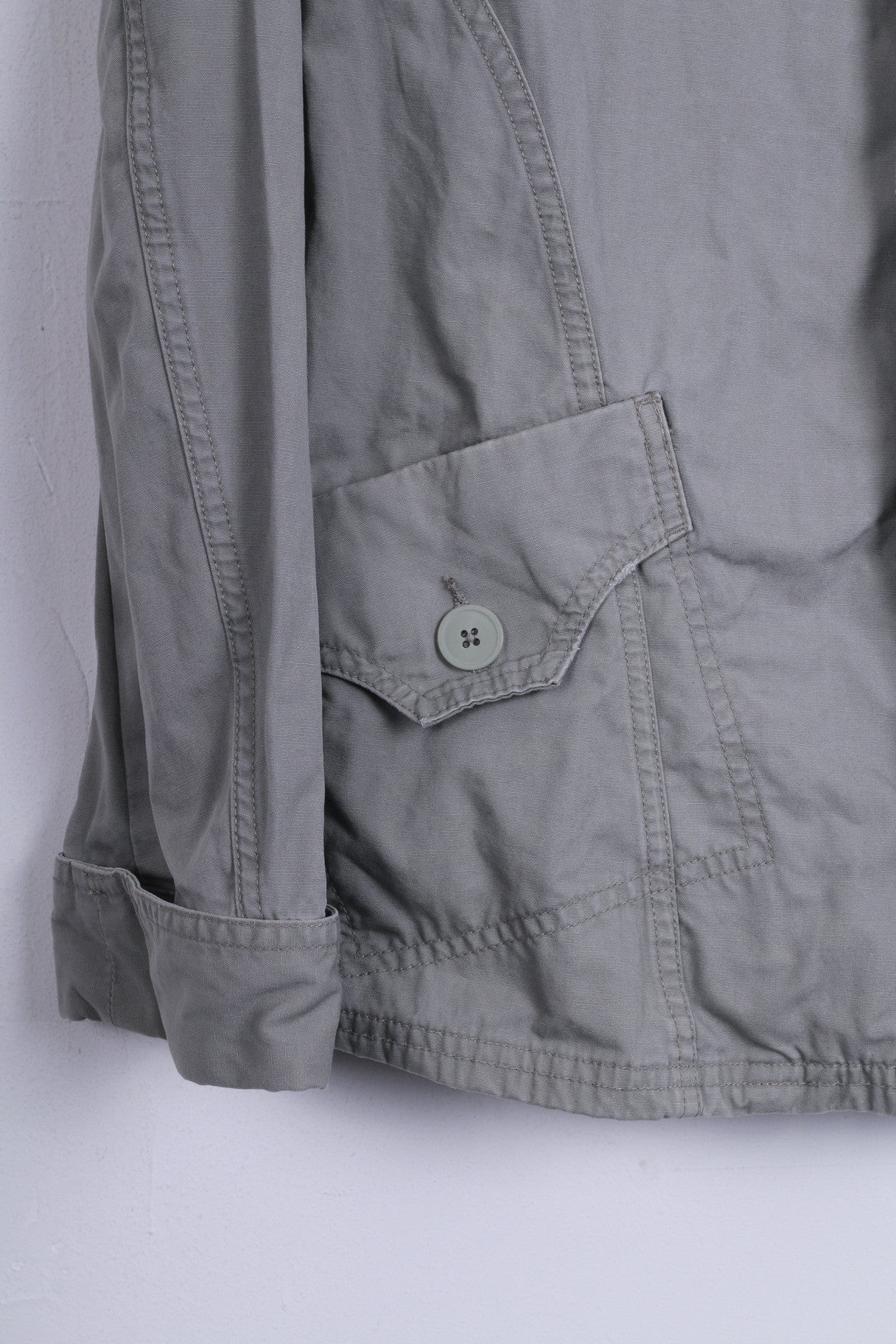 DIESEL Giacca da donna L in cotone grigio collo alto