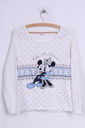 Tu Disney Camicia da donna 10 M a maniche lunghe bianca da notte Keep Me Warm Topolino 