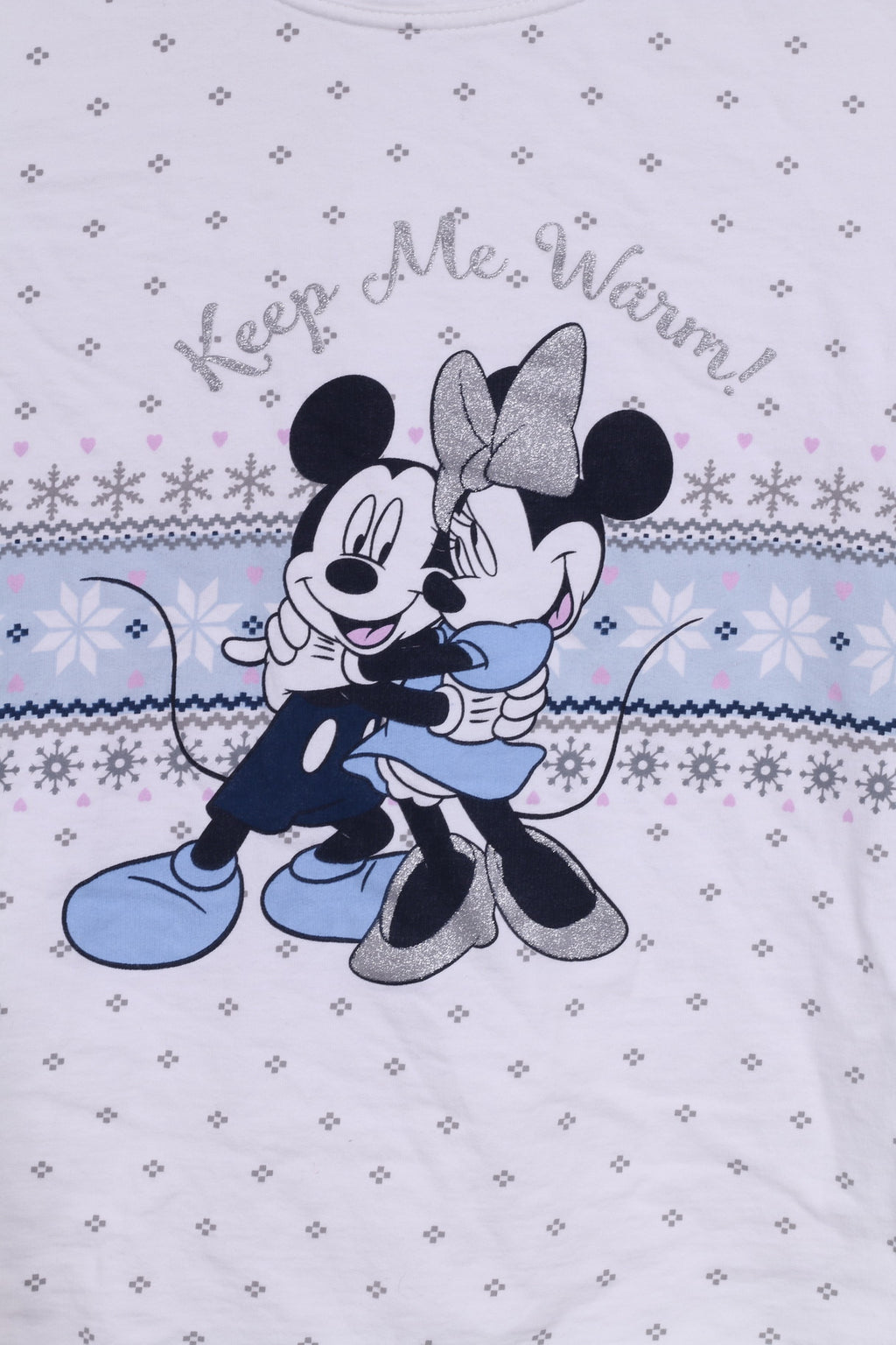 Tu Disney Chemise à manches longues pour femme 10 M Blanc Vêtements de nuit Keep Me Warm Mickey Mouse 