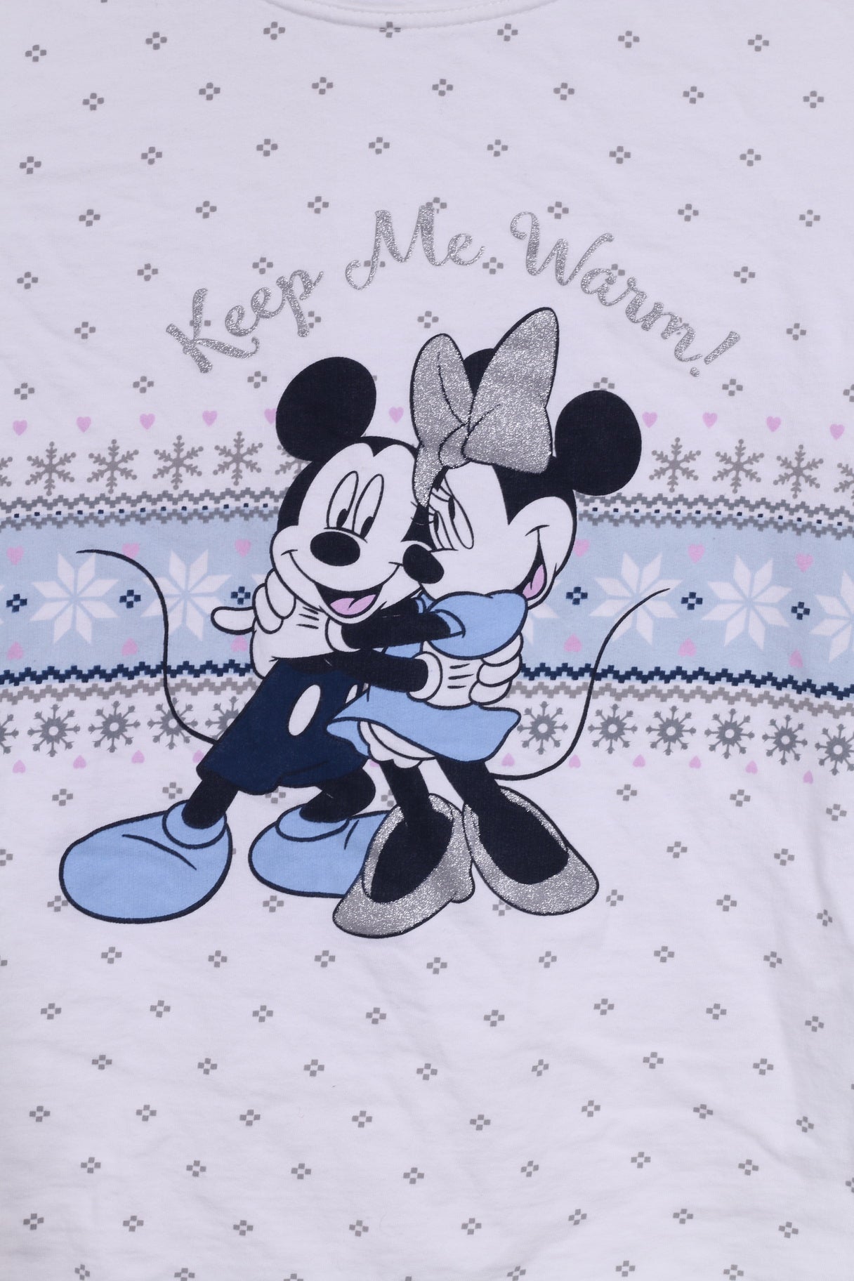 Tu Disney Chemise à manches longues pour femme 10 M Blanc Vêtements de nuit Keep Me Warm Mickey Mouse 