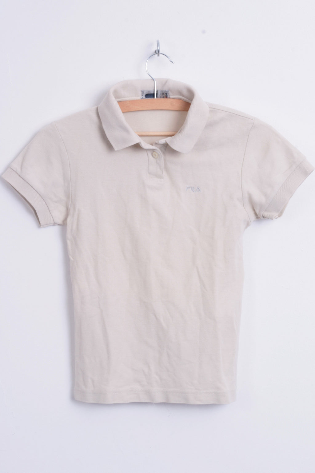 Fila Womens XS/S Polo Shirt Sport Beige Training Cotton Top - RetrospectClothes