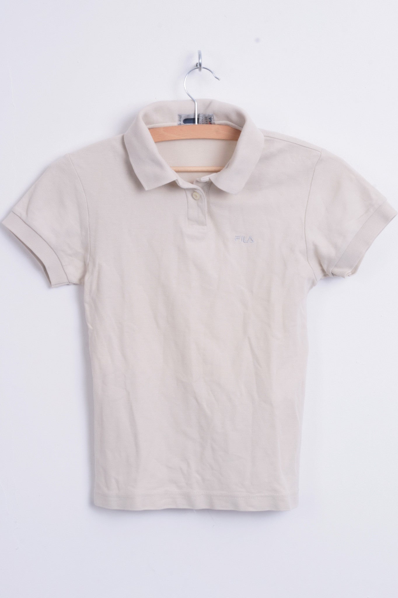 Fila Womens XS/S Polo Shirt Sport Beige Training Cotton Top - RetrospectClothes