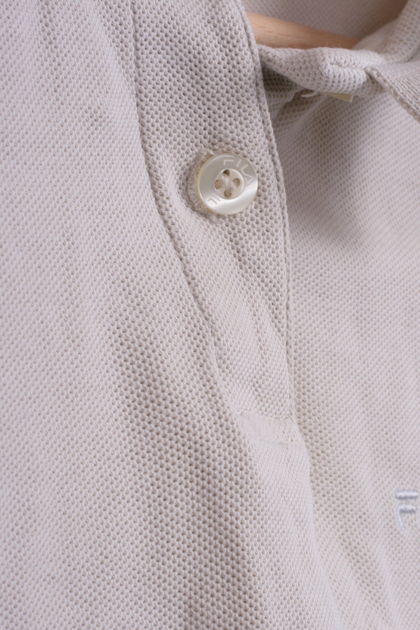 Fila Womens XS/S Polo Shirt Sport Beige Training Cotton Top - RetrospectClothes