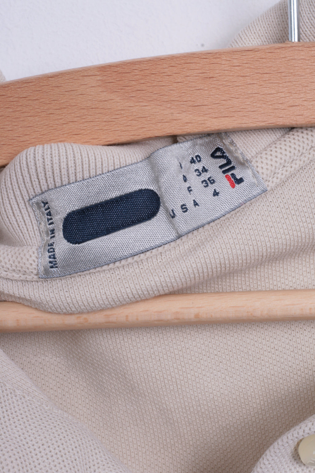 Fila Womens XS/S Polo Shirt Sport Beige Training Cotton Top - RetrospectClothes