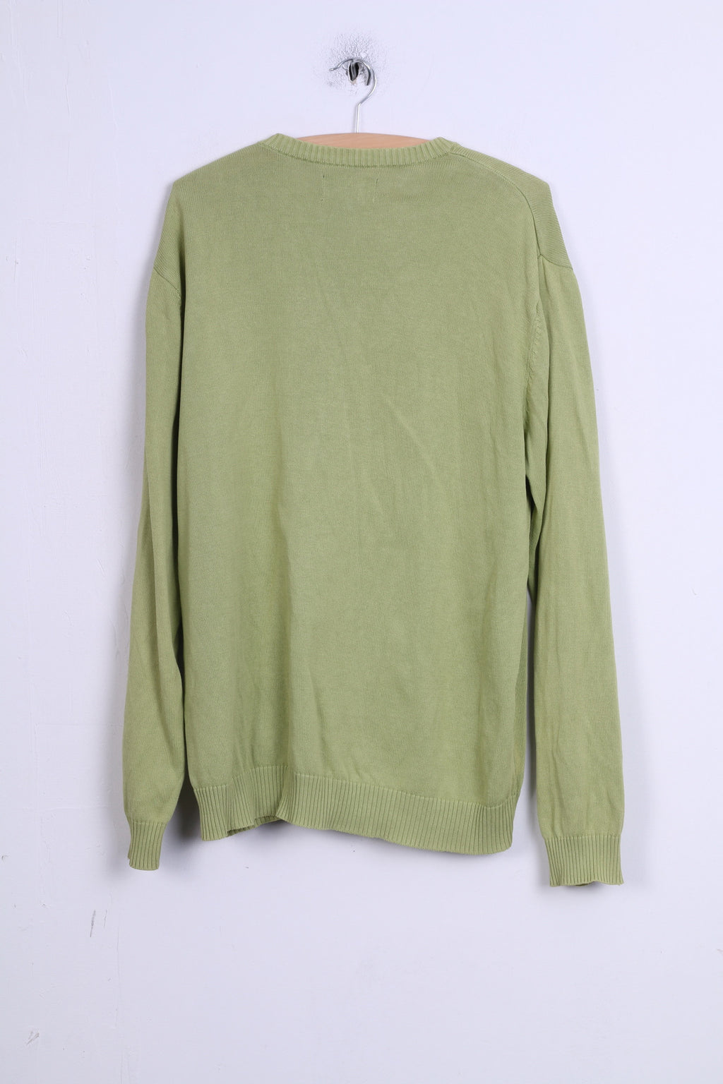 Marlboro Classics Pull L pour homme en coton vert avec col en V