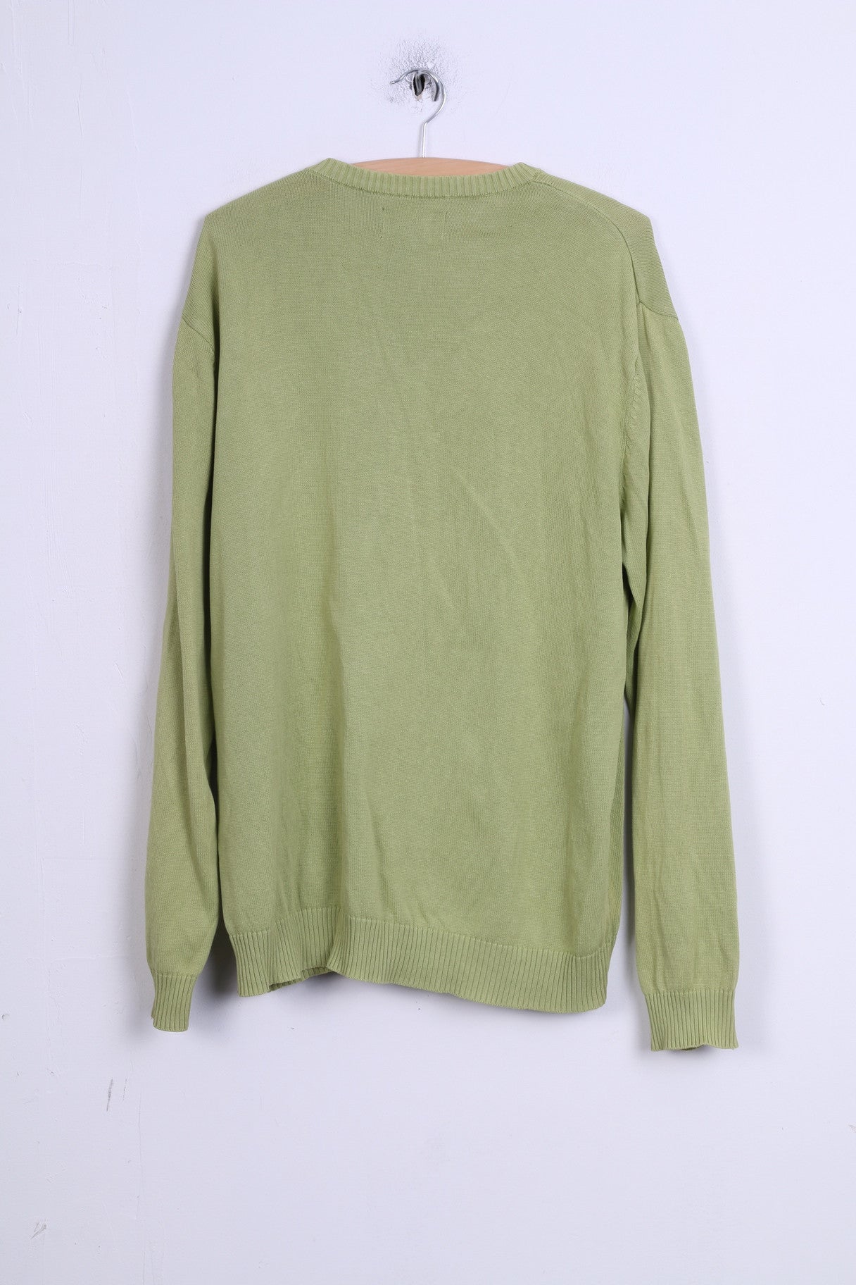 Marlboro Classics Pull L pour homme en coton vert avec col en V