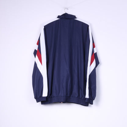 New Image Men 54 XL Jacket Navy Vintage Zip Up Training Sportswear Retro Top