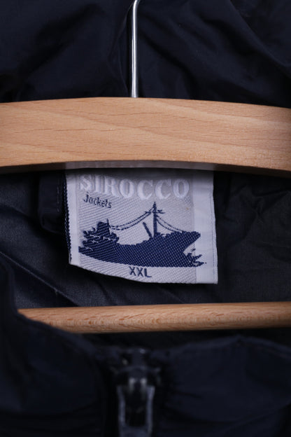Sirocco Monacor Stage Line Mens 2XL Jacket Lightweight Nylon Waterproof Full Zipper Hidded Hooded