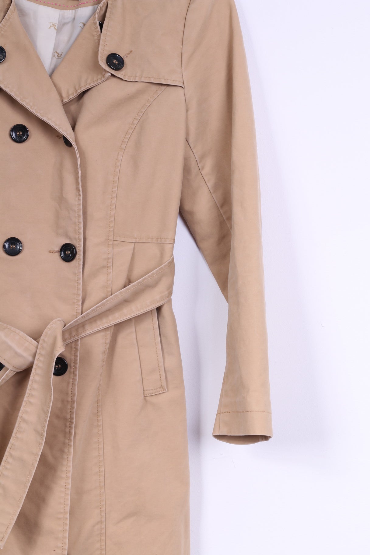Holly White by Lindex Trench-coat classique en coton beige avec ceinture pour femme 42 M