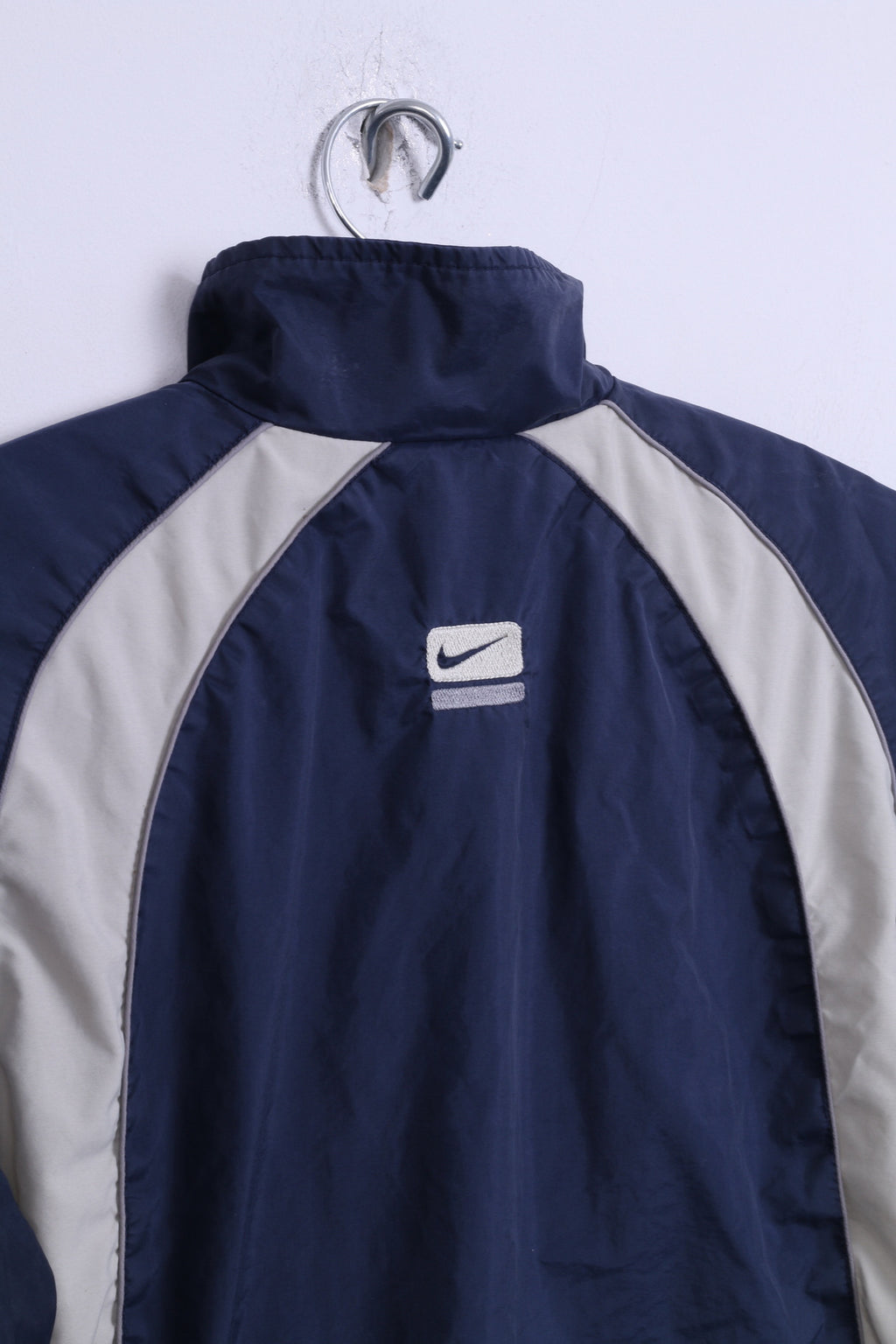 Nike Boys 14-16 Age Jacket Light Pullover Blue Nylon Athletic Zip Neck Training