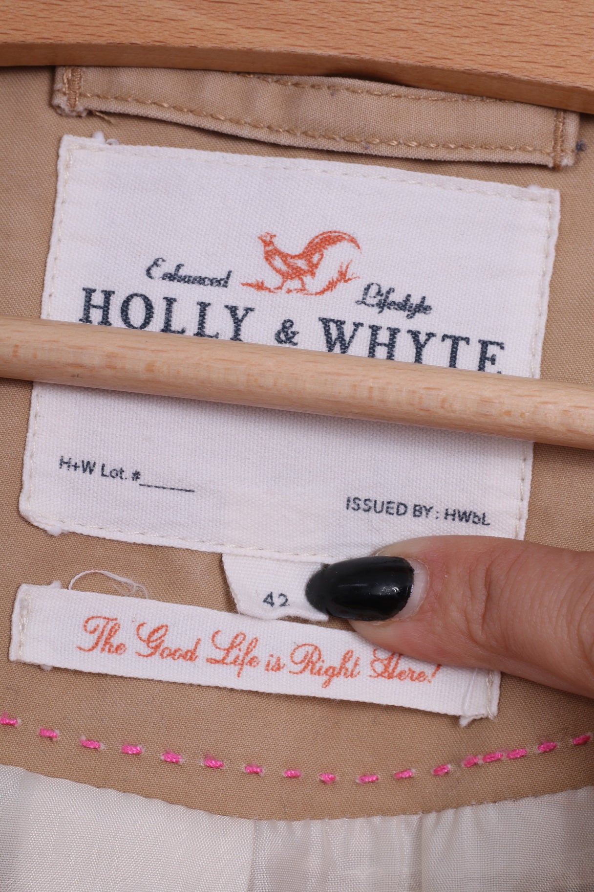 Holly White by Lindex Trench-coat classique en coton beige avec ceinture pour femme 42 M