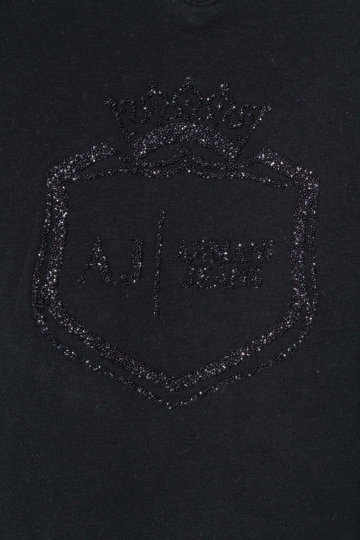 Armani Jeans Women 12 8 S Long Sleeved Shirt Black Cotton Stretch Logo Top