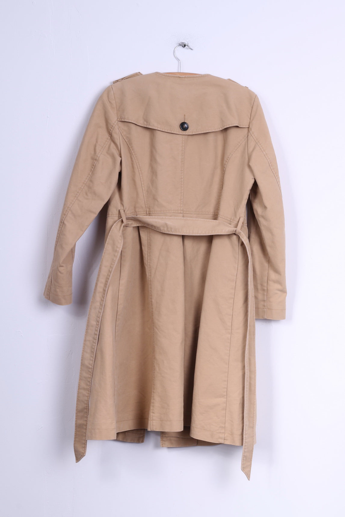 Holly White by Lindex Womens 42 M Trench Coat Beige Cotton Belted Clas –  Retrospect Clothes