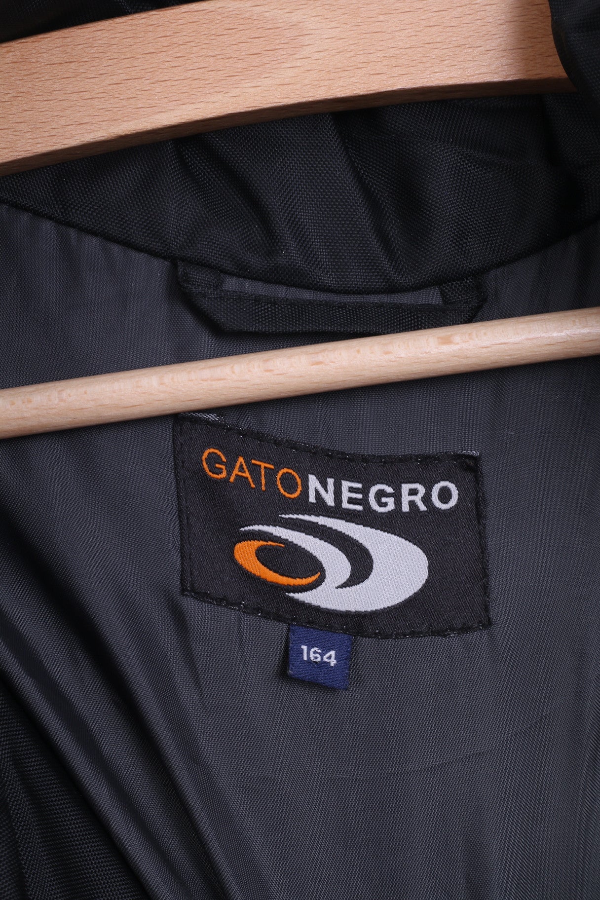 GatoNegro Womens Nylon Jacket 164 M Hood Parka Black - RetrospectClothes