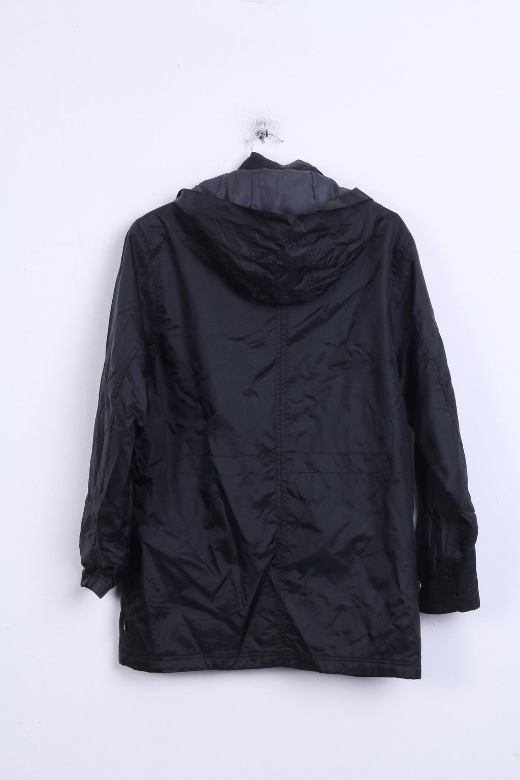 GatoNegro Womens Nylon Jacket 164 M Hood Parka Black - RetrospectClothes