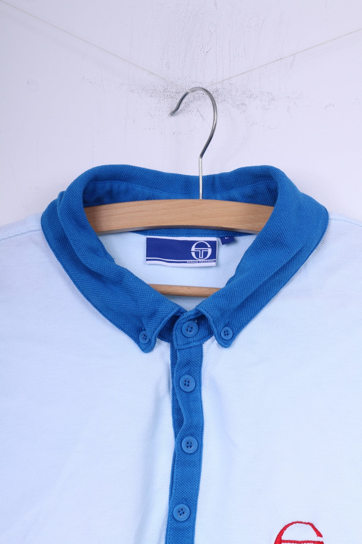 Polo da uomo Sergio Tacchini L azzurra a maniche corte con colletto button down 