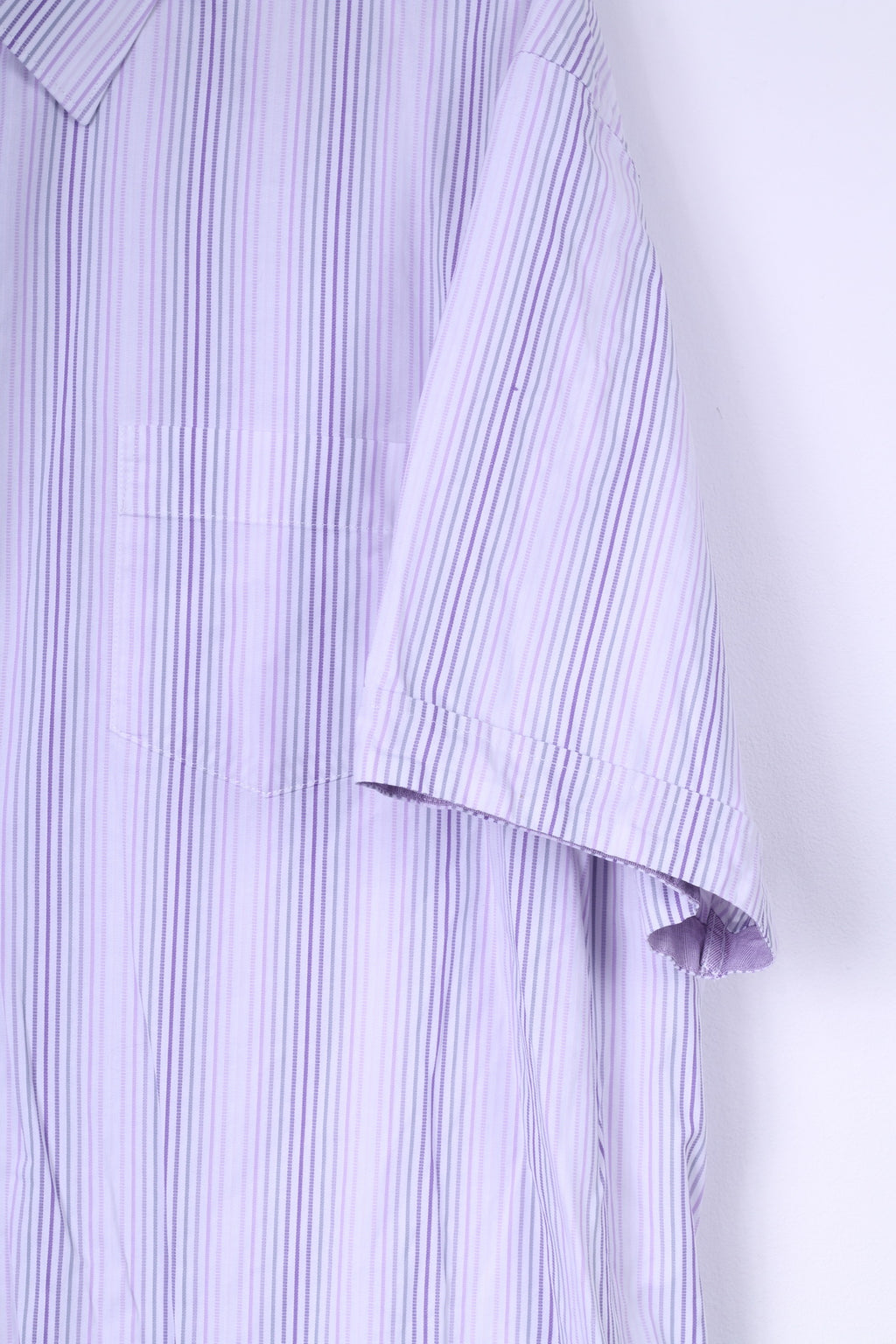 Jeff Banks London Mens 3XL Casual Shirt White Striped Cotton Short Sleeve Top