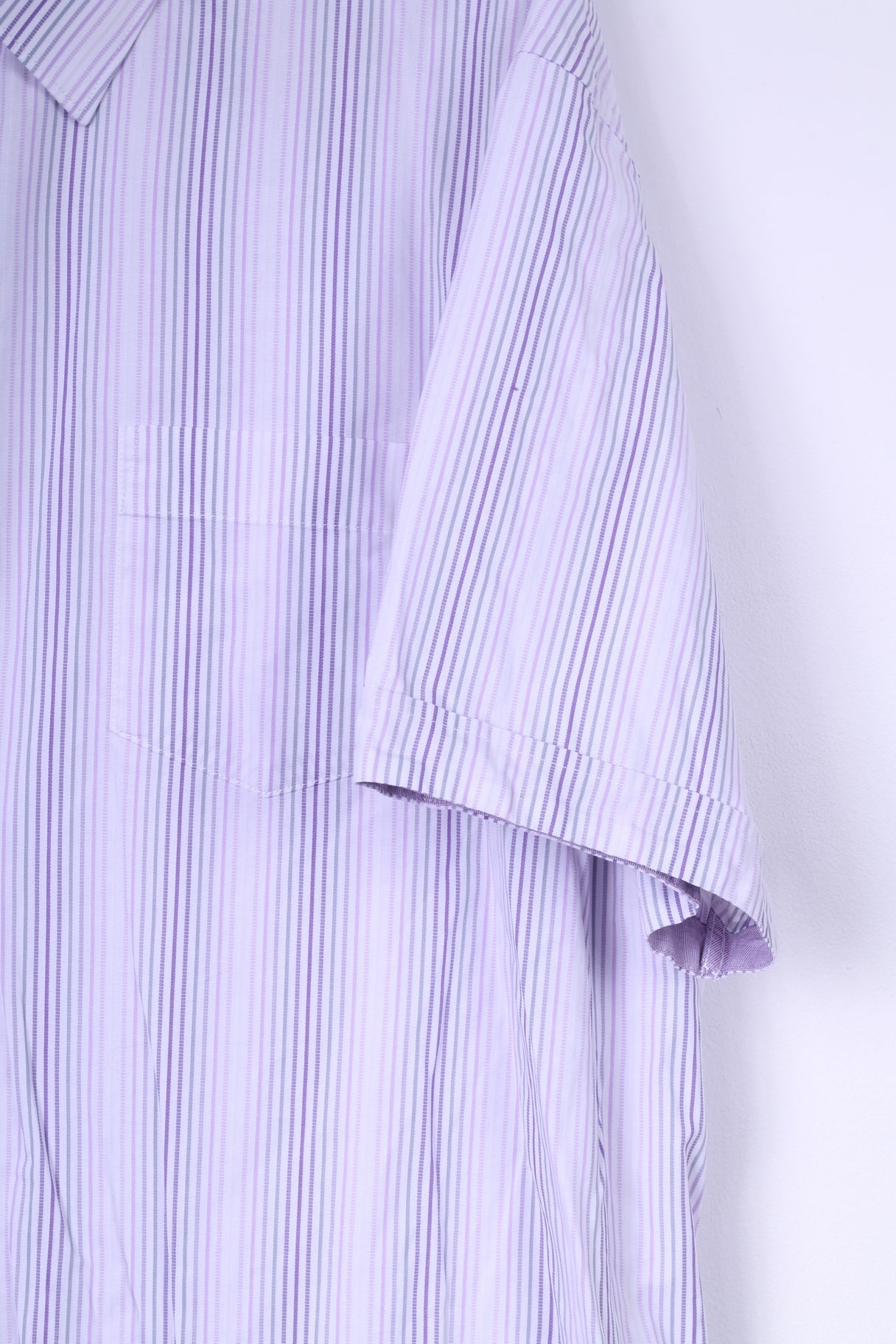 Jeff Banks London Mens 3XL Casual Shirt White Striped Cotton Short Sleeve Top