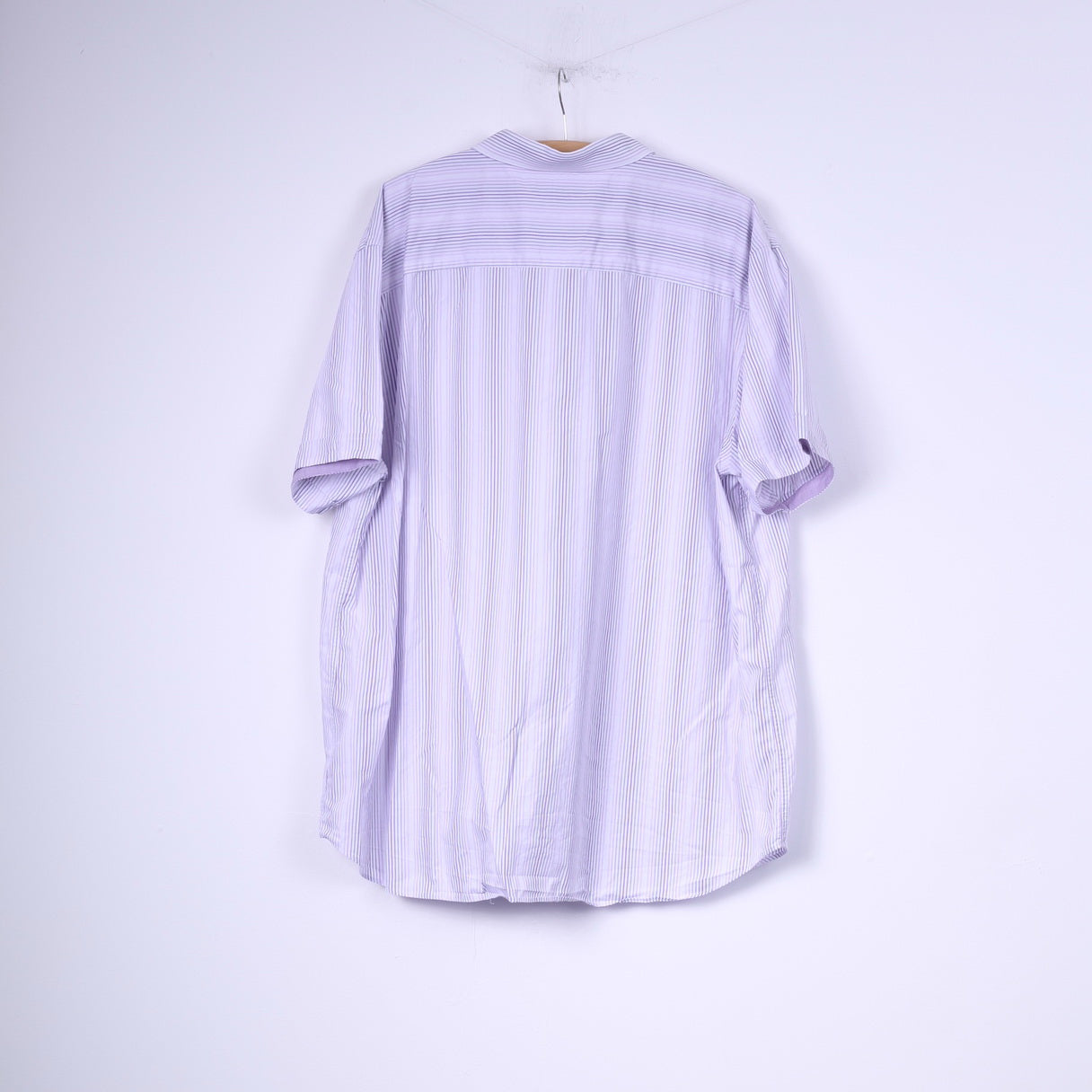 Jeff Banks London Mens 3XL Casual Shirt White Striped Cotton Short Sleeve Top