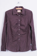 Mustang Jeans Womens M Casual Shirt Cotton Top Chocolate Color - RetrospectClothes