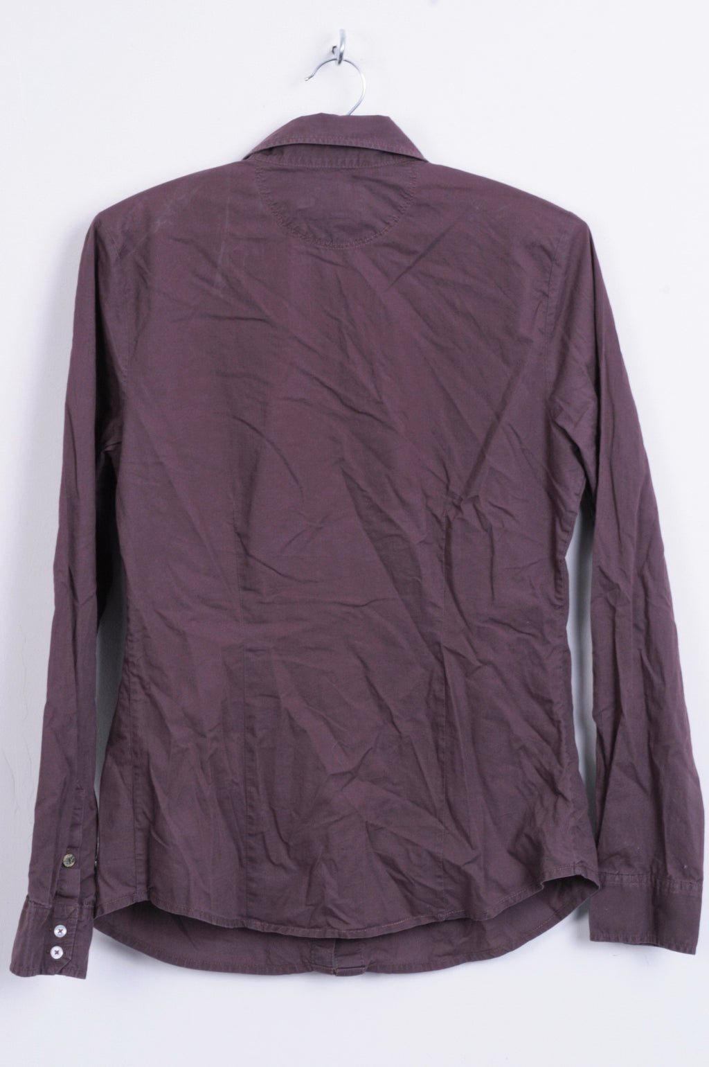 Mustang Jeans Womens M Casual Shirt Cotton Top Chocolate Color - RetrospectClothes