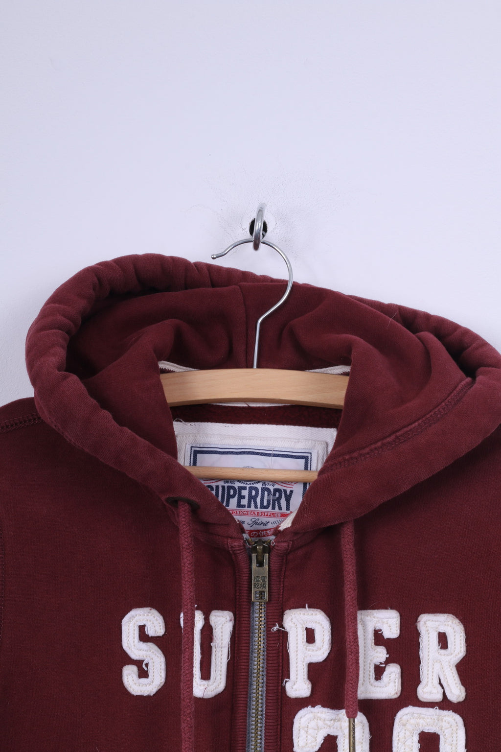 Felpa da donna XS Superdry con cappuccio con cerniera intera marrone rossiccio
